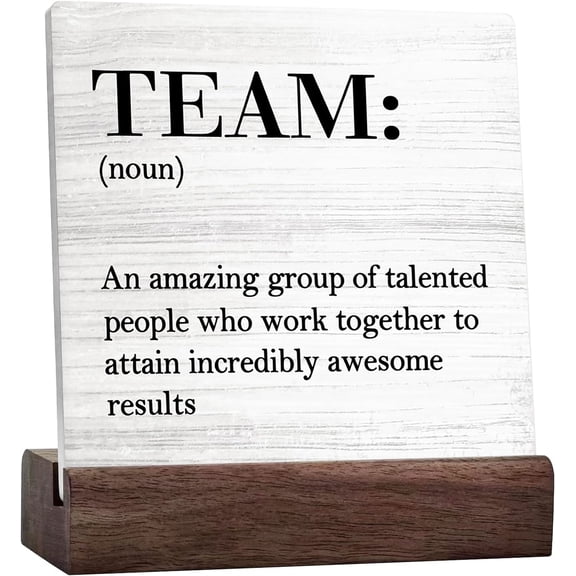 Inspirational Team Office Decor Ceramic Desk Sign Desk, Thank You Appreciation Team Gifts For Employees Coworker Colleagues Sign Decorations For Farmhouse Wall Tabletop Shelf Decor