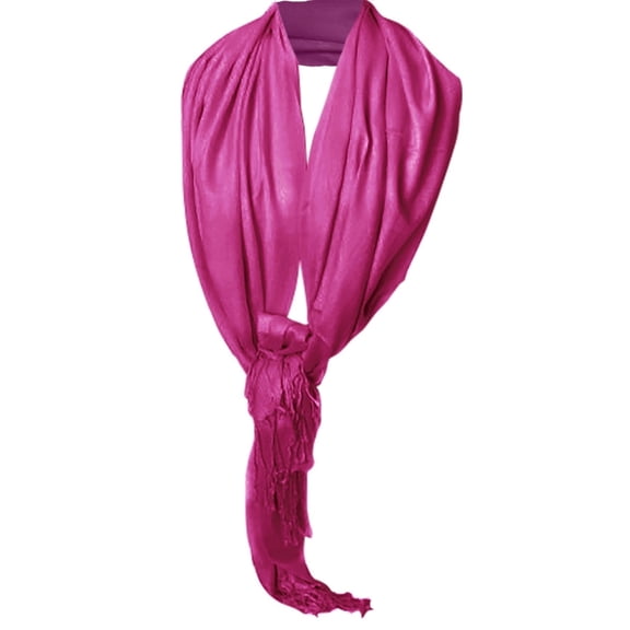 Soft Silky Rayon Pashmina Shawl Wrap Scarf in Solid Color