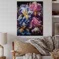 thumbnail image 2 of Designart "violet Black Iridescent Irises II" Floral Print on Natural Pine Wood, 2 of 5