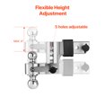 thumbnail image 4 of KFFKFF Attelage de Remorque Réglable, Support à Bille d'Attelage pour Chute de 4 Pouces, Convient au Récepteur de 2,5 Pouces, Attelage de Remorquage en Alliage d'Aluminium Robuste avec Billes de 2 Pouces et 2-5/16 Pouces, 18500 Lb GTW, 4 of 9
