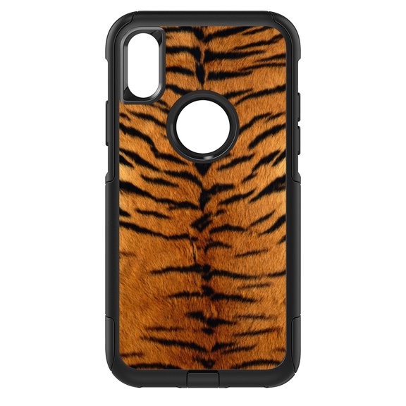 DistinctInk Custom SKIN / DECAL compatible with OtterBox Commuter for iPhone XR (6.1" Screen) - Yellow Black Tiger Fur Skin Print - Animal Print