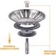 thumbnail image 2 of Stainless Steel Kitchen Sink Stopper (Set of 2) - Universal Kitchen Sink Filter (Dia: 80MM), Sink Drain with 18 Slots, 2 of 3