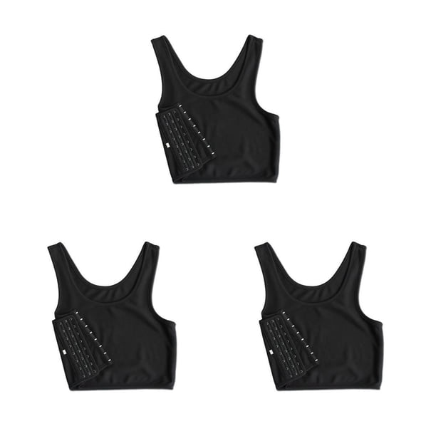 Qarigey Chaleco de verano para niña, chalecos moldeadores de Color sólido, camiseta sin mangas transpirable para hacer ejercicio, camiseta sin mangas Negro L 3piezas Qarigey CBP075471