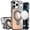 Black, variant on For Apple iPhone 18 Pro CHROME HQ Rotational Magnetic Ring Hybrid - Clear
