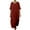 Red, variant on Horkkom Maxi Dress for Women Summer Short Sleeve Linen Dress Casual Loose Flowy Dresses Crew Neck Solid Color Long Dresses L