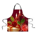 thumbnail image 2 of GUOOL Christmas Adults Chef Apron for Kitchen Festive Cooking Baking Candle Candle 1, 2 of 6