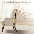 thumbnail image 4 of Vcatnet Accent Chair with Ottoman, Corduroy Armchair with Adjustable Backrest and Side Pocket, Comfy Reading Chair for Living Room, Bedroom, Apartment, Beige, 4 of 8