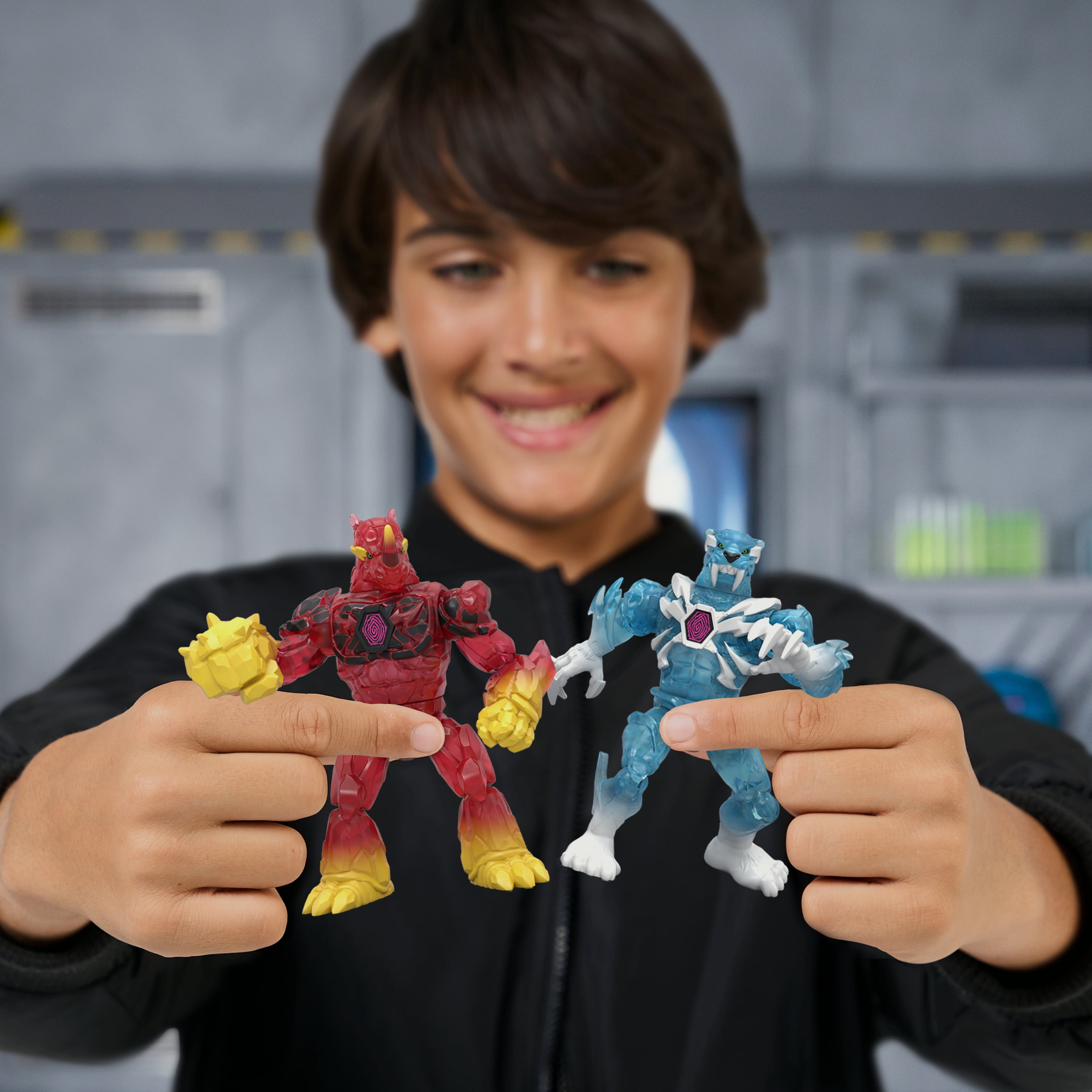 MrBeast Lab Hybrids Lava + Ice Multi Pack, Reveal Different Hybrid Parts To Create 2 Mix & Match Figures, Collect 30+ Beasts, Ages 6+, Walmart Exclusive