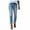 Blue, variant on Fanxing Women's Cropped Ripped Jeans High Rise Stretch Skinny Denim Jeans Summer Slim Fit Trousers with Hole Black,S