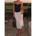 thumbnail image 6 of White Polka Dot Sheer Fish Tail Skirt With Ruffled Hem, Retro French Style Slimming Midi Skirt, 6 of 8