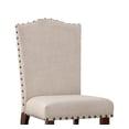 thumbnail image 3 of Classic Cream Upholstered Cushion Chairs Set Of 2Pc Counter Height Dining Chair Nailheads Solid Wood Legs Dining Room, 3 of 9