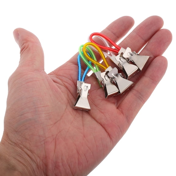 OFFIGAM 10Pcs Multifunctional Metal Towel Clips for Bathroom Kitchen Tea and Beach Towels with Rope