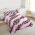 thumbnail image 3 of Homewish Dreamy Pink Polkadots Full Size Comforter Sets, Leopard Cheetah Print Bedding Comforter Set, Modern Fashion Reversible Bedding Sets, Microfiber Bedroom Decor, 3-Piece, 3 of 8
