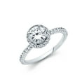thumbnail image 2 of REAL 14k Yellow Solid Italian Gold CZ Round Halo Ring, 2 of 2