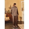 thumbnail image 5 of Ekouaer Women's Classic Button Down Long Satin Silk Pajama Set, 5 of 6