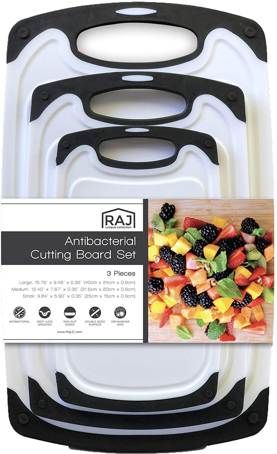 Raj Plastic Cutting Board Reversible Cutting Board, Dishwasher Safe