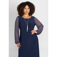 thumbnail image 2 of Catherines Women's Plus Size Beaded Mesh Shift Dress, 2 of 4