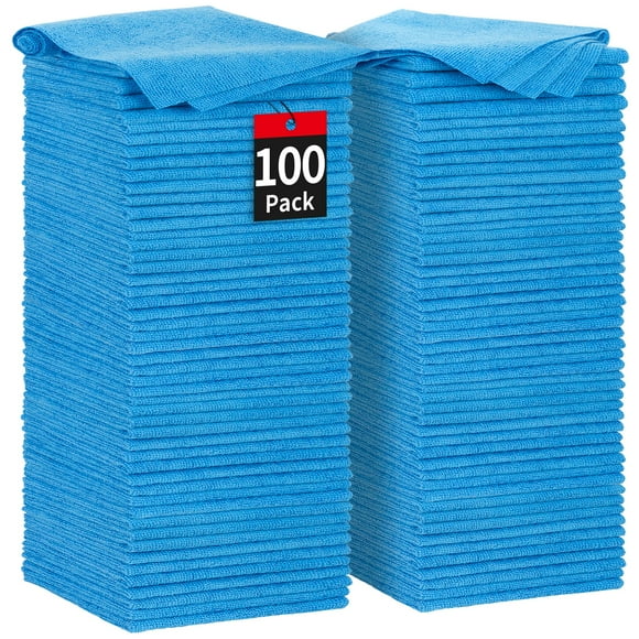 Shop Towels HOMERHYME, 100 unidades, microfibra, para coches, color azul, 29 x 29 cm