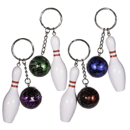 - Bowling Lover Set of 4 Bowling Pin & Ball Key Chains