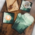 thumbnail image 5 of Misty Forest Landscape Kitchen Oven Mitt and Pot Holder Sets 4 Pcs for Baking, Cooking and Grilling, Heat Resistant Up To 392 °F, 5 of 7