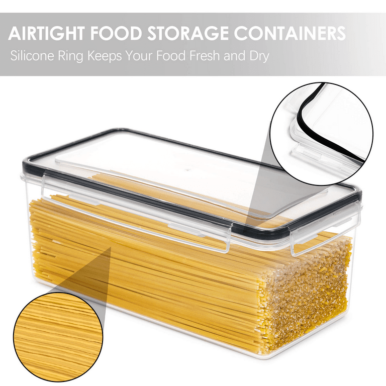 Food Storage Containers with Lids 4pcs Set 3.2L - Black