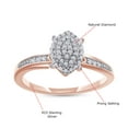 thumbnail image 3 of AFFY 14K Rose Gold over Sterling Silver 0.03CT Natural Diamond Cluster Ring Jewelry for Womens-5.5, 3 of 6