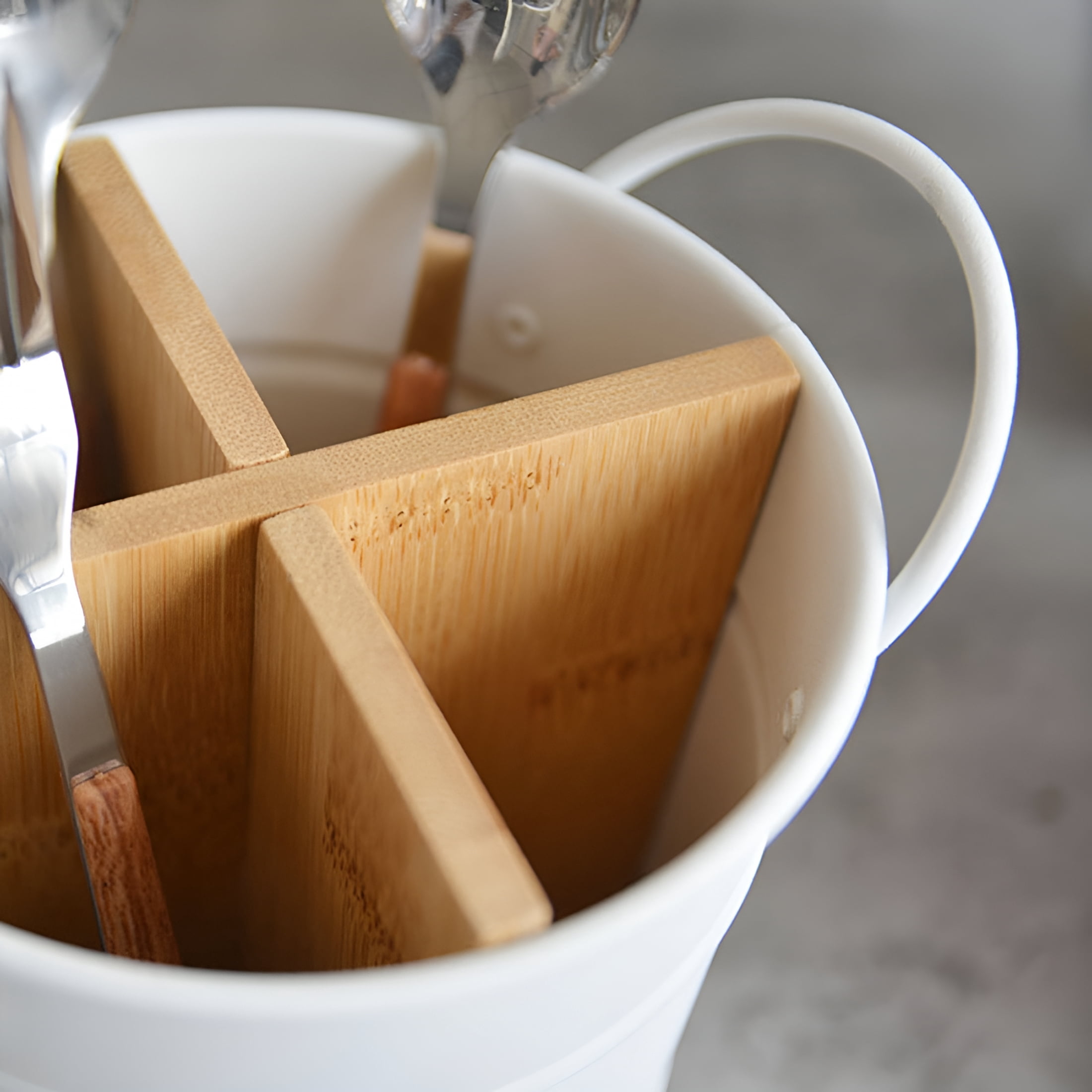 ACDANC 2026 New Kitchen Utensil Holder for Countertop Extra Large Cooking Utensil Crock with Handle&Removable Divider,Vintage Cutlery Caddy Decor,Metal Utensil Pot for Counter for Fork Spoon Knife