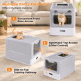 thumbnail image 5 of Gray Top Entry Stainless Steel Cat Litter Box with Lid, Spacious Covered Pan for Multi-Pet Households, 5 of 7