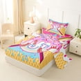 thumbnail image 2 of Erosebridal Boys J Personalized Initial Sport Baseball Twin Sheet Sets 3pcs,Ice Cream Drip Dessert Bedding For Kids Teens, 2 of 5
