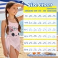 thumbnail image 6 of SEANATIVE Size 9-10 Years Girls Swimsuits One Piece Bathing Suit 2 Piece Set with Mesh Sarong Coverup Cut Out Beach Swimwear for Kids Teen Girl, Cartoon Cat Daisy Pink, 6 of 7