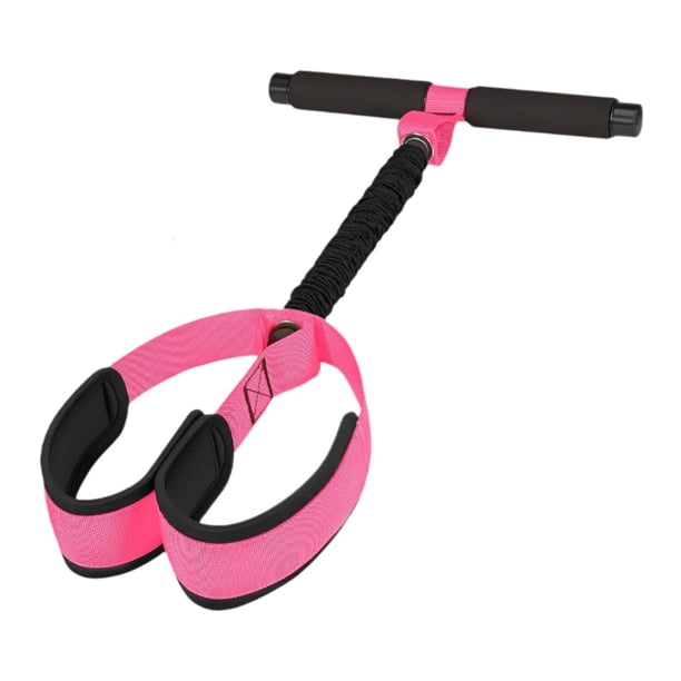 Bandas de resistencia con tirador de tobillo, entrenador de abdominales, pedal elástico para el abdomen Rojo rosa