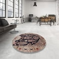 thumbnail image 4 of Ahgly Company Machine Washable Indoor Rectangle Traditional Light French Beige Brown Area Rugs, 6' x 9', 4 of 7