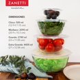 thumbnail image 3 of Juego de 4 tazones de vidrio con tapa para cocinar, batir, mezclar y servir alimentos, 3 of 8
