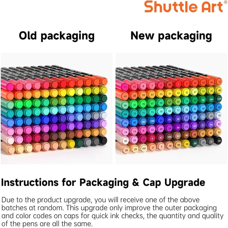Shuttle Art Dual Tip Brush Pen Set with 96 Vibrant Colors, Pen