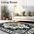 thumbnail image 2 of ODIKA 3'x5' Machine Washable Non-Slip Area Rug, Medallion Scrollwork Heirloom High Traffic Rug, Blue, 663880, 2 of 7