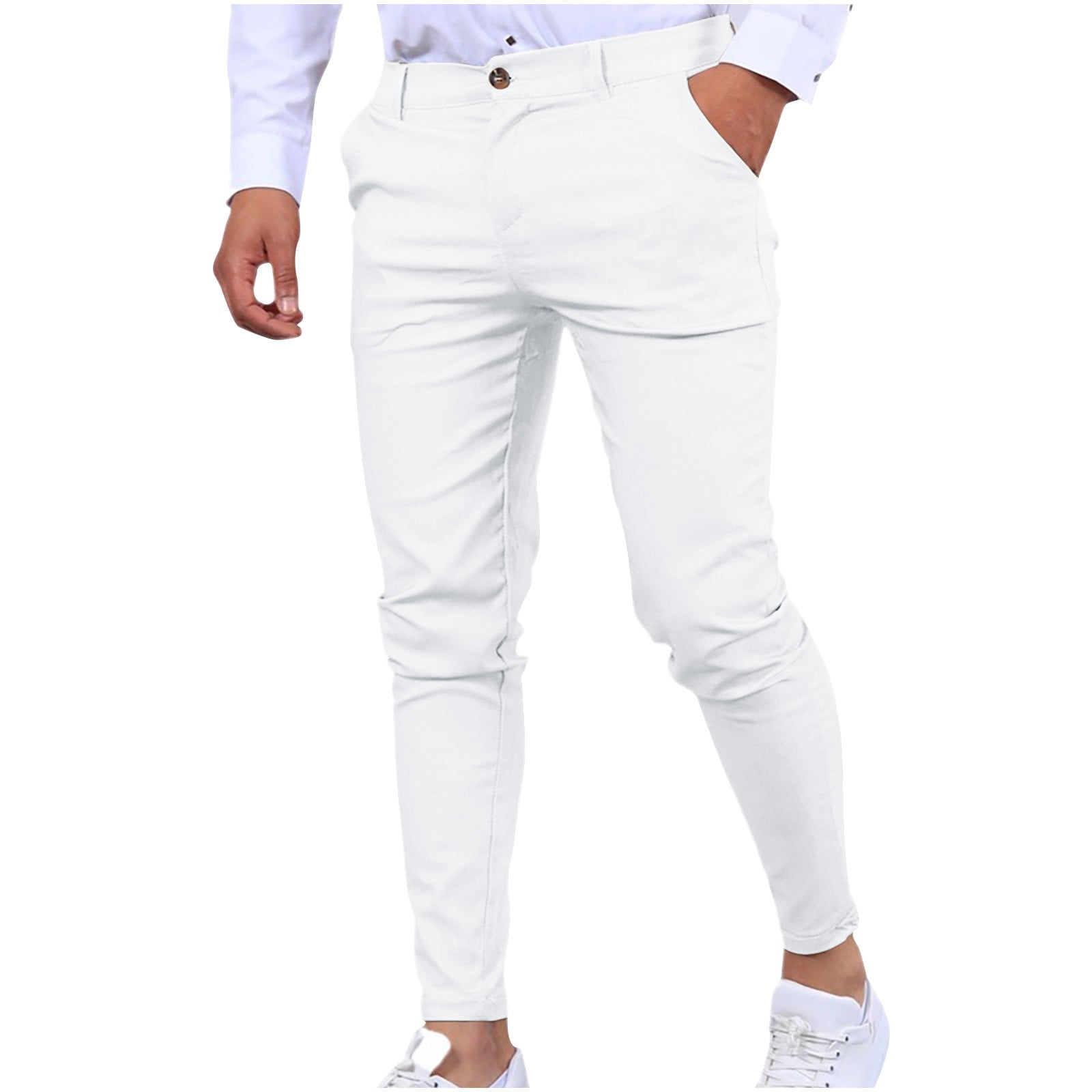 Grey White Slim Dress Pants Skinny Men's Pants Men's Skinny Chino Pants La  Haute