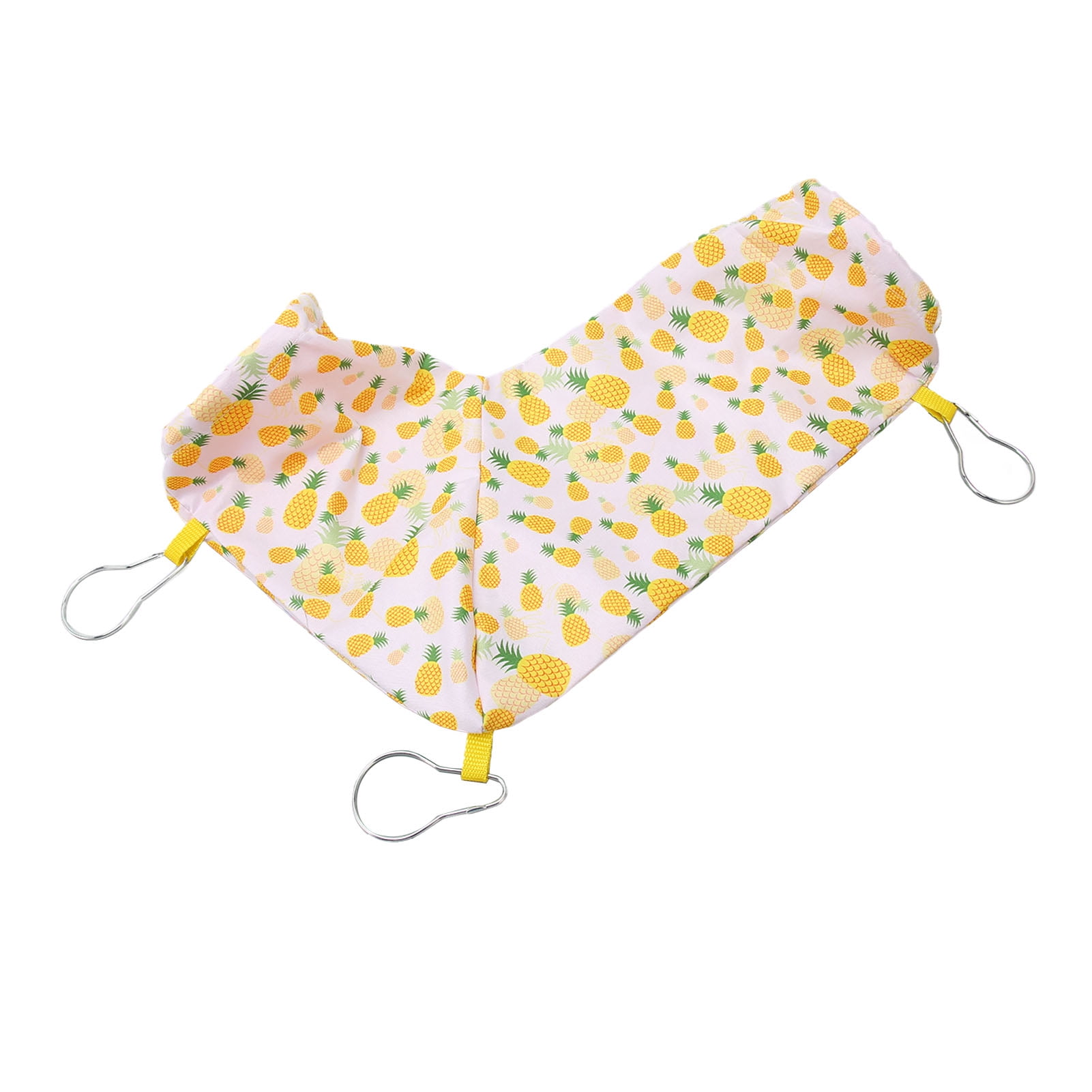 Yajisi Guinea Pig Corner Tunnel, Soft Polyester Hideout Toy for Ferret, Rat and Chinchilla, 17x16x2 inches / 43.2x40.6x5.1 cm Yellow Pineapple Soft Small Animal Playing Tubes with Extra Straps
