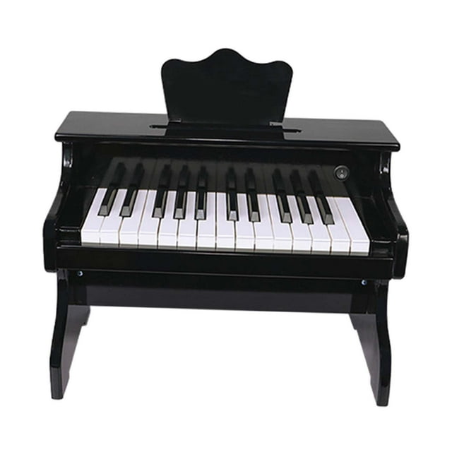 Piano de madera de 25 teclas para niños pequeños y niñas. Negro