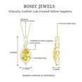 thumbnail image 6 of Rosec Jewels Lab Grown Yellow Sapphire Pendant Necklace with Diamond for Women - 12X8 mm, 14K Yellow Gold, 6 of 7
