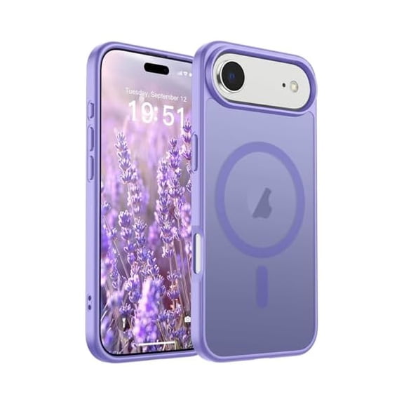 ZHU997 Magnetic for iPhone Air Case (Compatible with MagSafe)(Military Grade Drop Protection) Slim Translucent Matte Shockproof with Anti-Fingerprint Phone Cover for 17 Air 2025,Purple