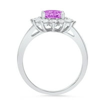 2.72 ct Oval Cut Simulated Alexandrite Halo Engagement Ring for Women in 18K White Gold