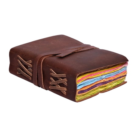 Leather Journal Scrapbook Fantasy Journal Sketchbook for Women Gift for Her Gift Colorful Deckle Edge Journal Junk Grimoire