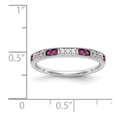 thumbnail image 7 of 14K White Gold Ring Band Wedding Ruby Round Red Diamond, Size 6, 7 of 7