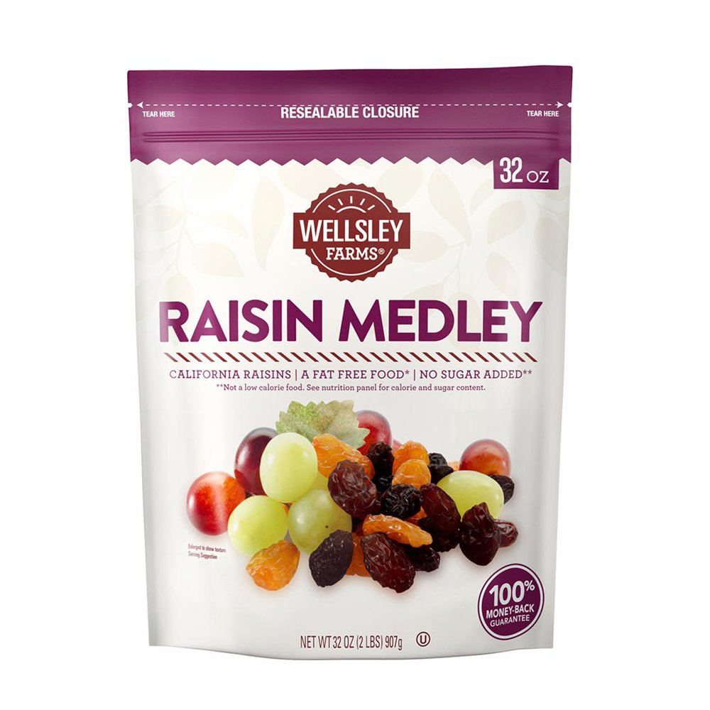 Product of Wellsley Farms Raisin Medley Fruit Pack, 32 oz. Walmart