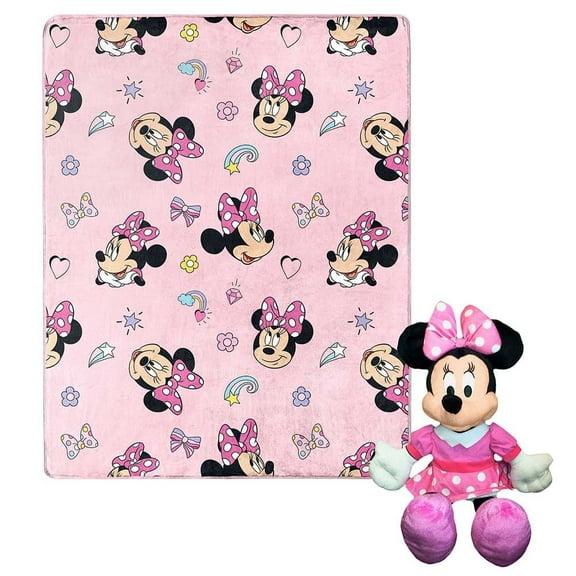 Minnie Mouse Favorite Things Kids Silk Touch Throw Blanket with Plush Hugger