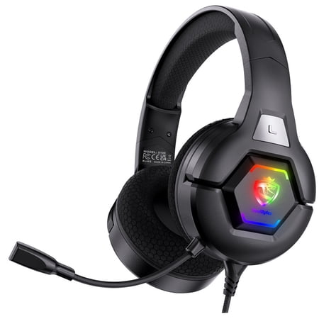 Gaming Headphones for PS4 PC Xbox One Over-Ear Headphone with Mic LED Light Headphones with 7.1 Sound
