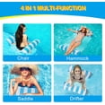 thumbnail image 4 of 2 Pack Pool Float Pool Hammock, Multipurpose Inflatable Water Hammock Swimming Pool Floaties, Pool Raft Hammock Lounger Chair with Air Pump, Pool Floats Adult for Beach, Lake (Yellow, Blue), 4 of 7
