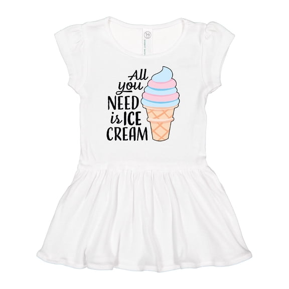 Inktastic All You Need is Ice Cream with Ice Cream Cone Girls Baby Dress