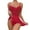 Wine, variant on BRICH Sets for Women Dress with Underwire Push up Bras Lace Chemise Ruffle Hem Sleepwear Outfits XL
