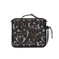 thumbnail image 3 of Basketball and Splash Black Pattern Insulated Lunch Bag with Shoulder Strap and Bottle Holder,Bento School Lunch Bag Box,11x9.5x3.5 Inches, 3 of 5